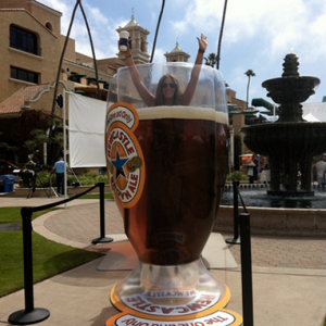 Cool down with a picture of you in a glass of cold Newcastle Brown Ale.