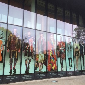 University of Westminster exhibition window graphics installation