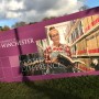 Building site hoarding graphics at University of Winchester