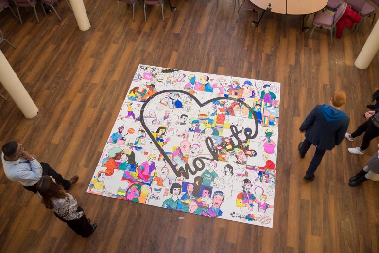 9m2 Giant jigsaw puzzle for PCC No Place for Hate Crime Event
